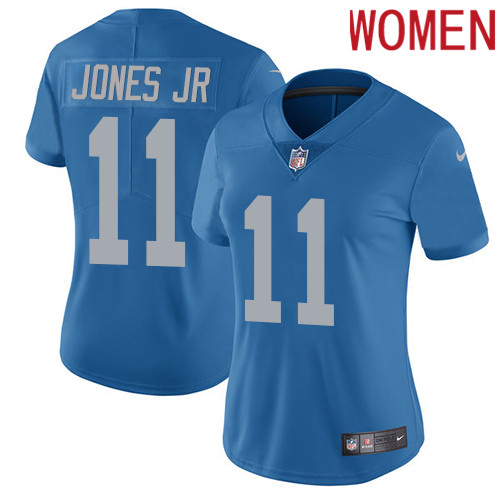 2019 Women Detroit Lions #11 Jones Jr blue Nike Vapor Untouchable Limited NFL Jersey style 2->women nfl jersey->Women Jersey